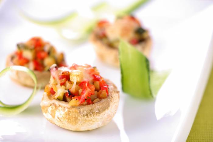 Champiñones rellenos de Verduras
