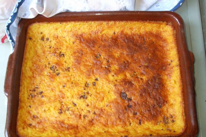 Bizcocho humedo de naranja y pepitas de chocolate