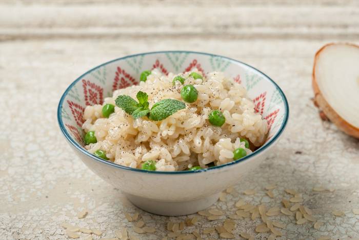 Risotto con guisantes