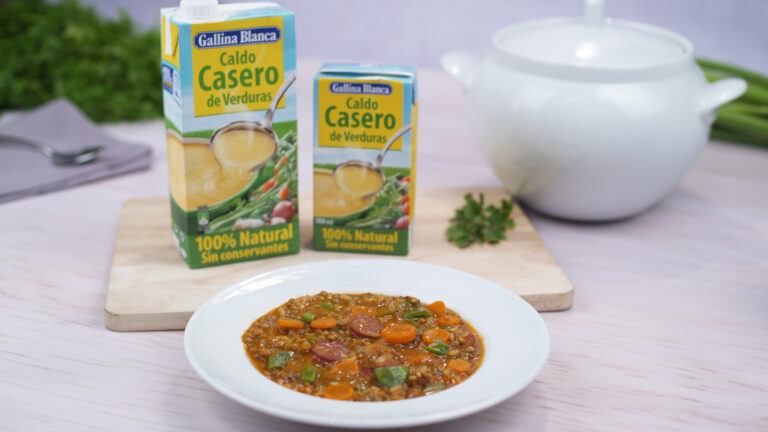 Lentejas con verduras y arroz