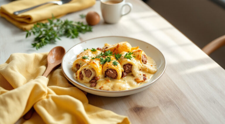 Canelones de paté de hígado de cerdo