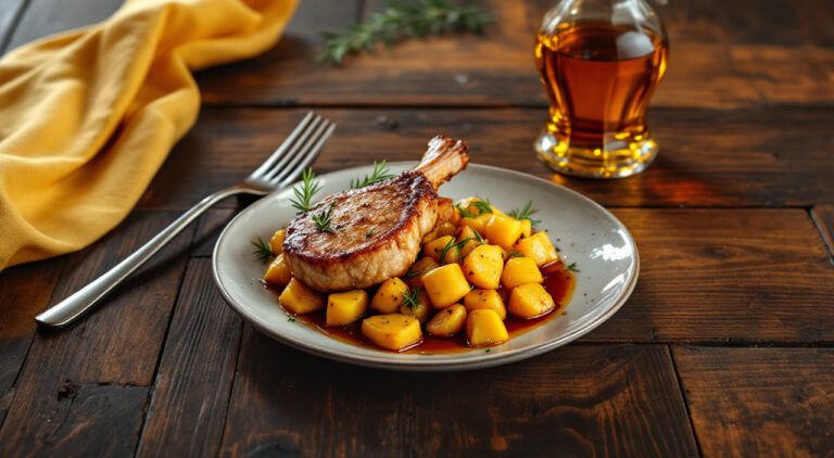 Chuletas de cerdo al horno con patatas