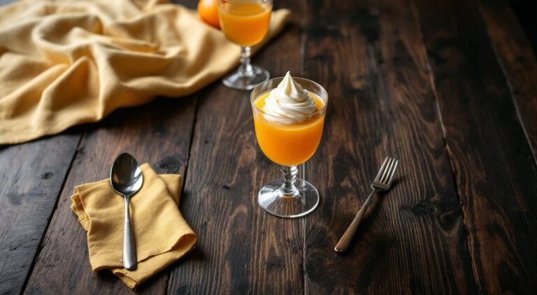 Zumo de naranja con helado de vainilla